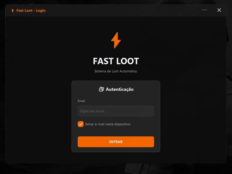 Tela de Login do Loader